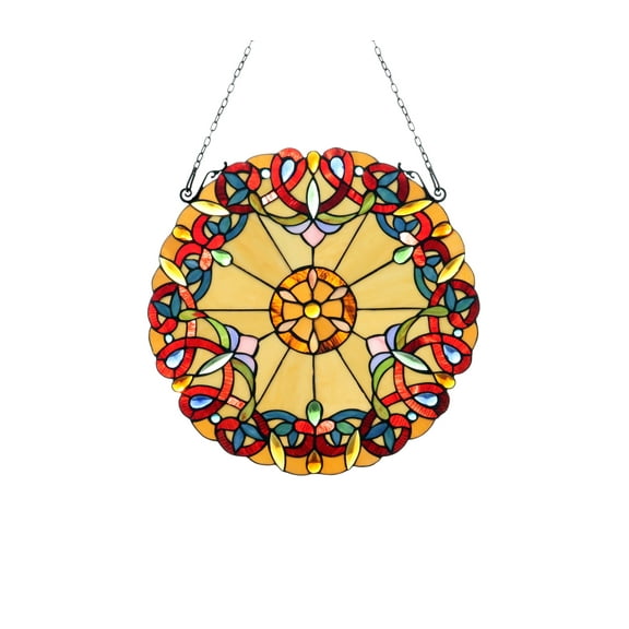 Radiance Goods Tiffany-Style Victorian Stained Glass Window Panel 20" Height