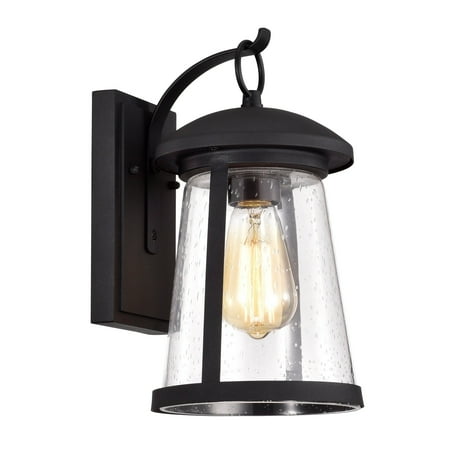 Radiance Goods Transitional 1 Light Textured Black Outdoor Wall Sconce 12" Height