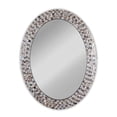 thumbnail image 1 of Radiance Goods Vertical Hanging Seashell Finish Oval Framed Wall Mirror 35" Height, 1 of 8