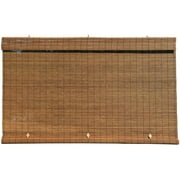 Radiance Imperial Matchstick Outdoor Cordless Brown Fruitwood Light Filtering Roller Sun Shade, Multiple Sizes