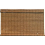 Radiance Imperial Matchstick Outdoor Cordless Brown Fruitwood Light Filtering Roller Sun Shade, 36W x 72L