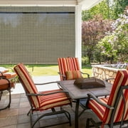 Radiance Imperial Matchstick Outdoor Cordless Gray Driftwood Light Filtering Roller Sun Shade, 72W x 72L