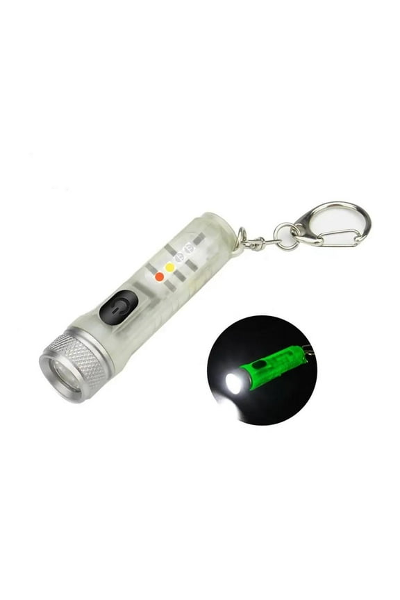 LED Torch Lamp Pocket USB Rechargeable Mini Keychain Keyring Camping