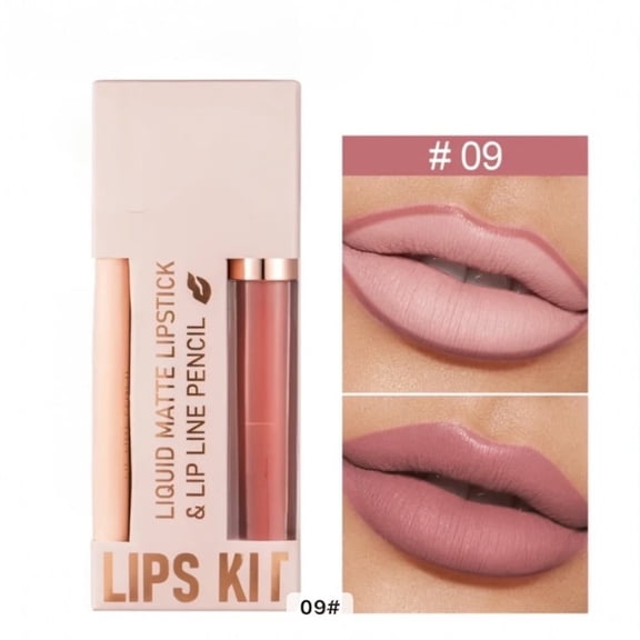 VACY Matte Lipstick and Lipliner Set, 9 Color