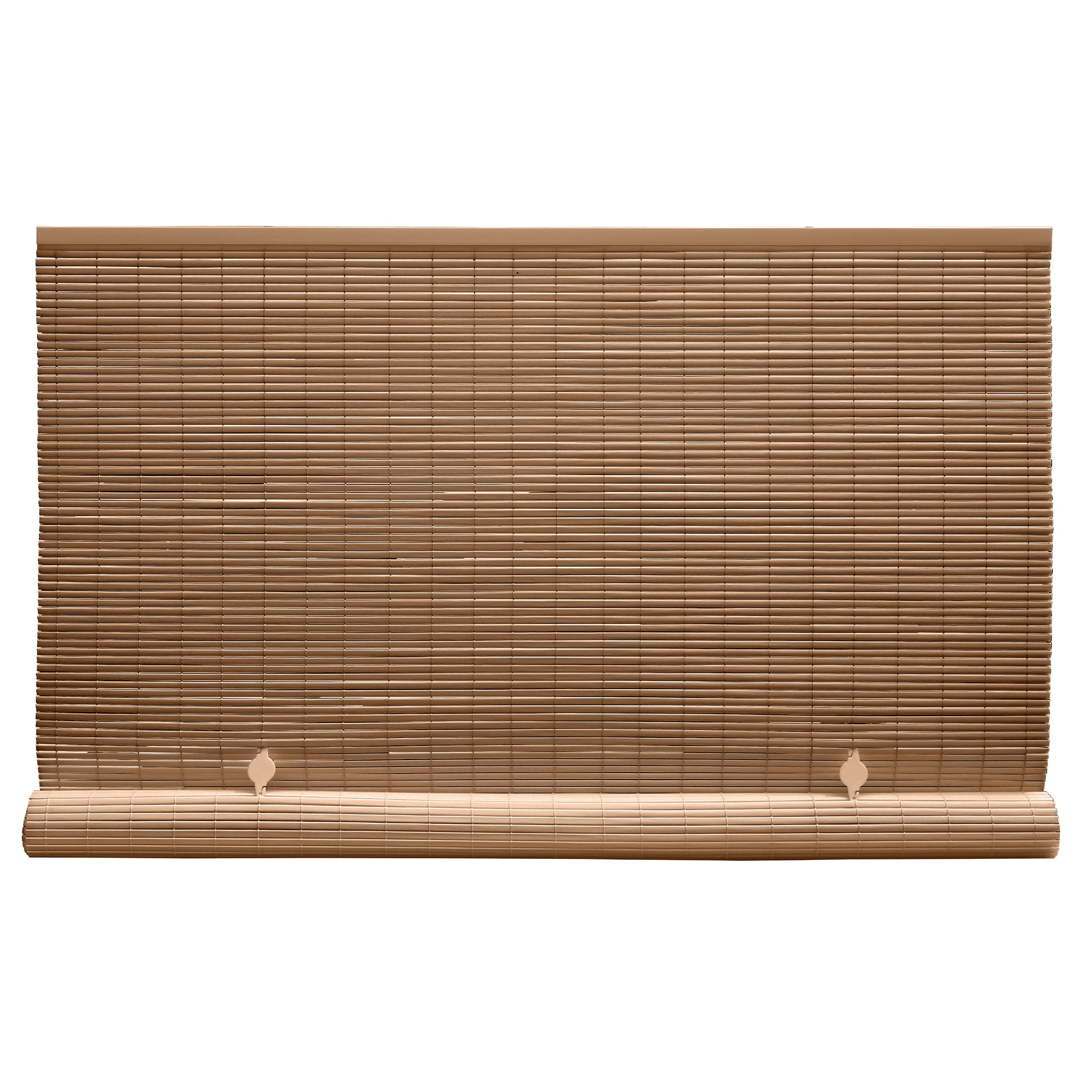 Radiance Cordless Outdoor Brown Woodgrain PVC Roller Sun Shade 4x6