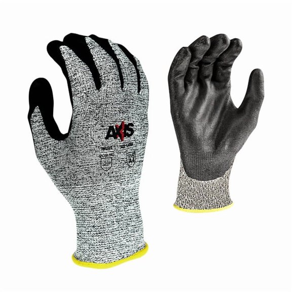 Radians AXIS Cut Protection Level A4 Work Gloves, Small, Gray/Black, 1/Pair
