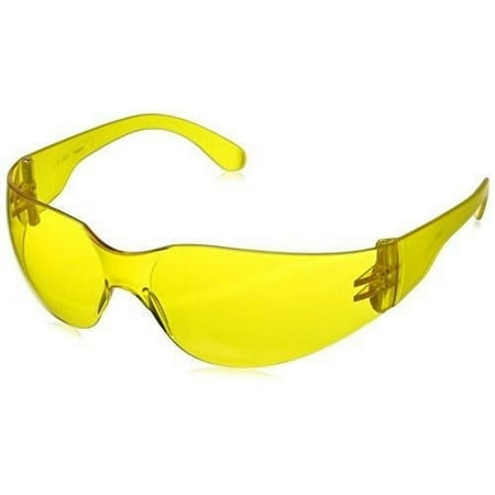 Radians Amber Safety Glasses, Scratch-Resistant, Wraparound ONE SIZE Amber