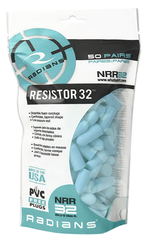 Radians FP70ABG/50 Resistor Earplugs Foam 32 DB In The Ear Aqua Blue Adult 50 Pa