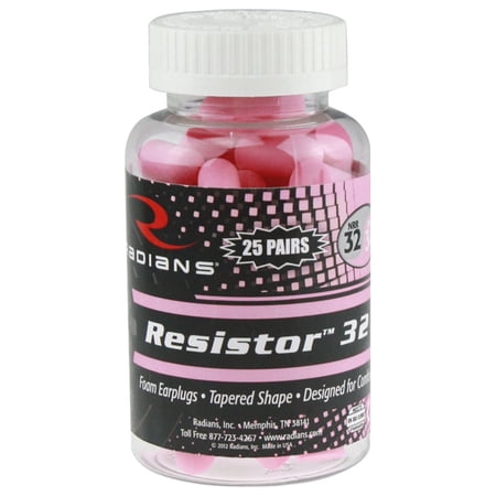 Radians Foam Earplugs Pink, Package of 25