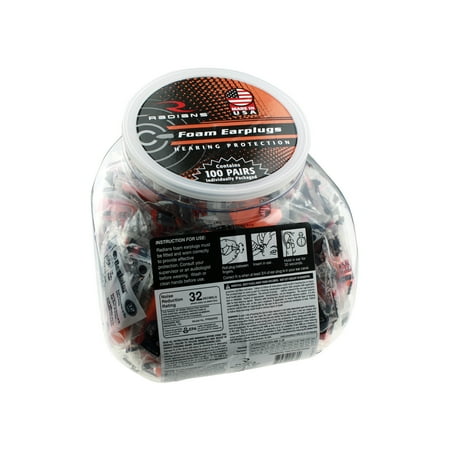 Radians Foam Earplugs Uncorded, 100 Pair