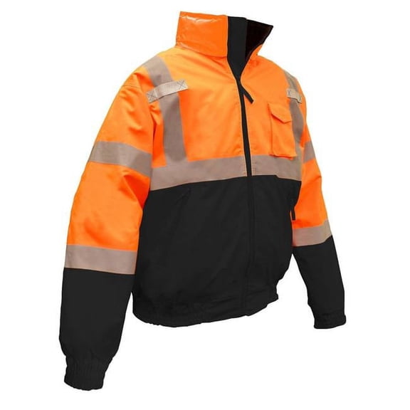 Radians SJ110B-3ZOS-2X Class 3 Two-in-One High Visibility Bomber Safety Jacket, 2X-Large, Hi-Viz Orange