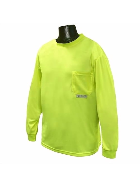 Men's Non-Rated Long Sleeve T-shirt with Max-Dri Hi-Vis Green - ST21-NPGS