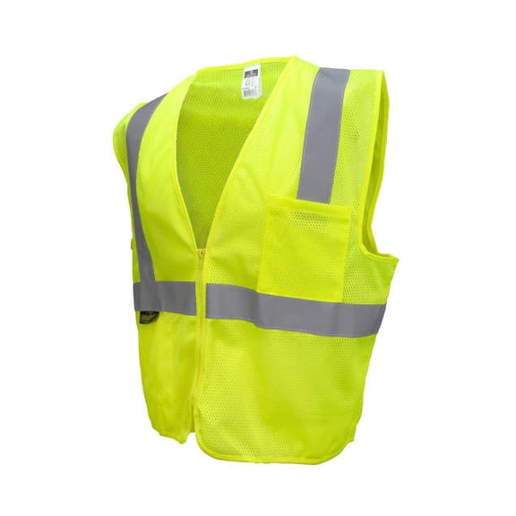 Radians Polyester Mesh Economy Class 2 High Visibility Vest with Zipper Closure