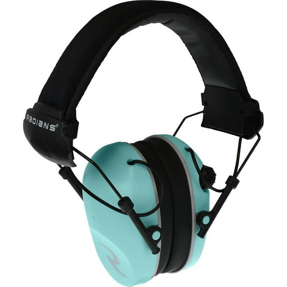 Radians R3220ECS R3200 Dual Mic Electronic Muff 23 dB Over the Head Aqua Blue