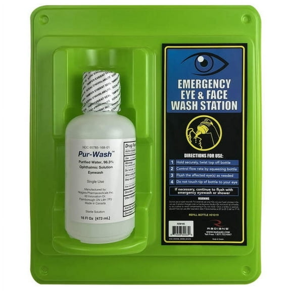 Radians REW16S Single Bottle Eyewash Stations- 16-OZ.