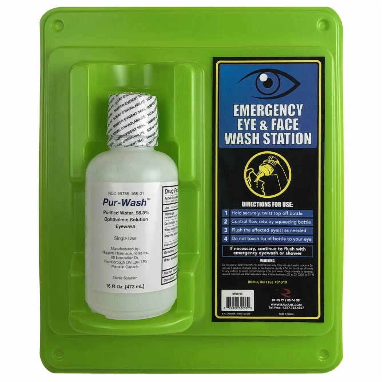 Radians REW32S Single Bottle Eyewash Station - 32-OZ