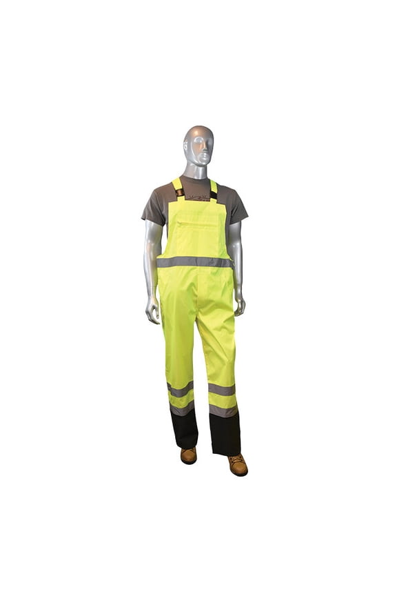 RW30 General Purpose Rain Bib Pants, Large, Hi-Vis Green, 1/Each