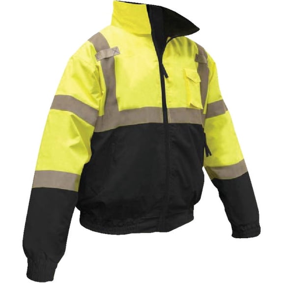 Radians Rad Wear ANSI Class 3 Hi Vis Green Safety Jacket XL — Residential Use, Standard Application