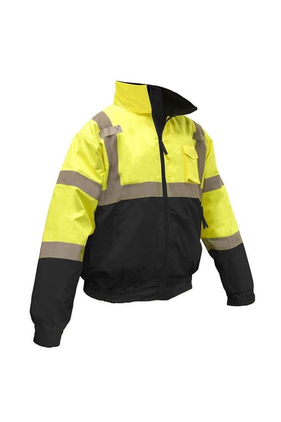 SJ110B-3ZGS Class 3 Two-in-One High Visibility Bomber Safety Jacket, Medium, Hi-Viz Green