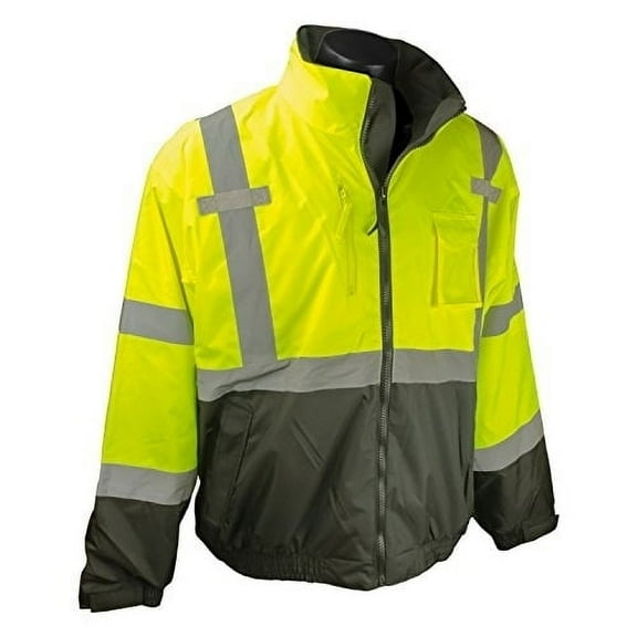 Radians SJ210B Three-in-One Deluxe Hi-Viz Bomber Jacket  Hi/Vis Green