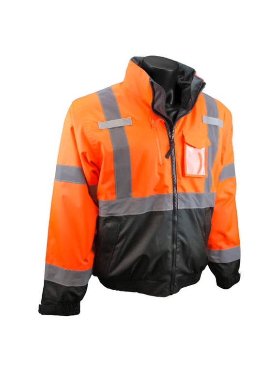 Men's Three-in-One Deluxe High Visibility Bomber Jacket Hi-Vis Orange - SJ210B-3ZOS