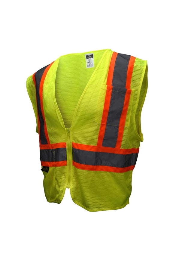 SV22-2ZGM Mesh Economy Class 2 High Visibility Zipper Closure Vest with Two-Tone Trim
