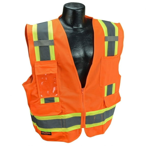 Radians Safety Vest Medium Two Tone Class 2 Hi-Vis Orange Reflective SV6