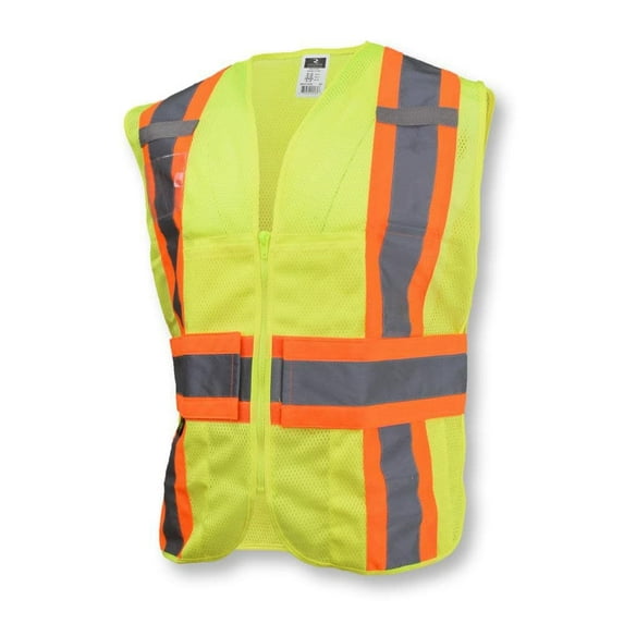 Radians Safety Vest Type R Class 2 Expandable Two Tone Hi Viz Green Xl-2X