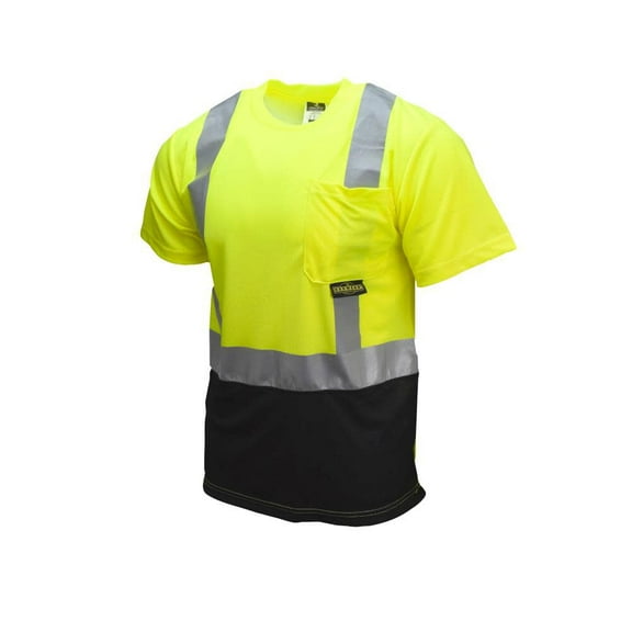 Radians St11B Class 2 T-Shirt Short Sleeve Black Bottom Hi-Vis Green/black 3X