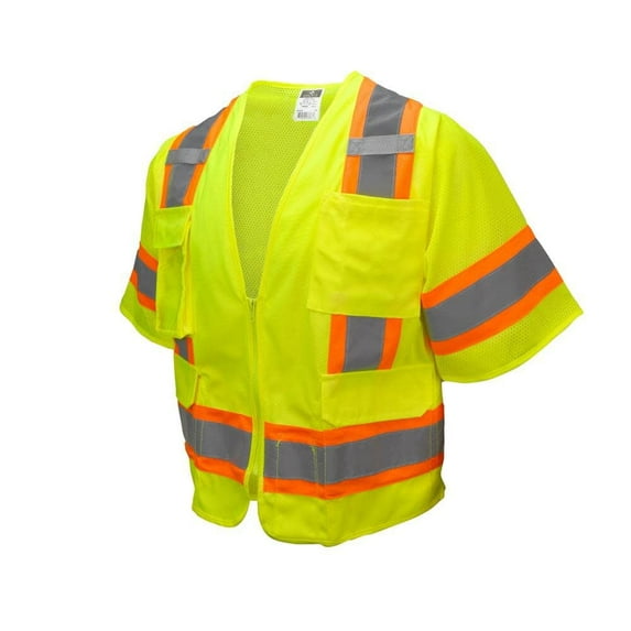 Radians Sv63 Two Tone Surveyor Type R Class 3 Two Tone Safety Vest, Green, Large