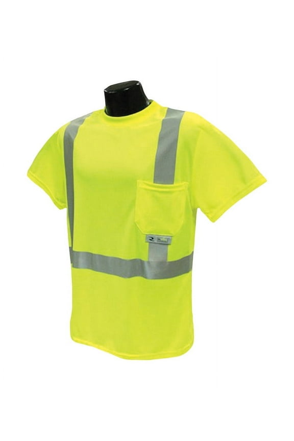 Radwear Reflective Polyester Mesh Hi-Viz Safety Tee Shirt Fluorescent Green XXL 1 pk