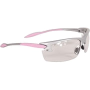 Radians Womans Shooting and Safety Glass Silver Frame, Pink Accent and Clear Lens