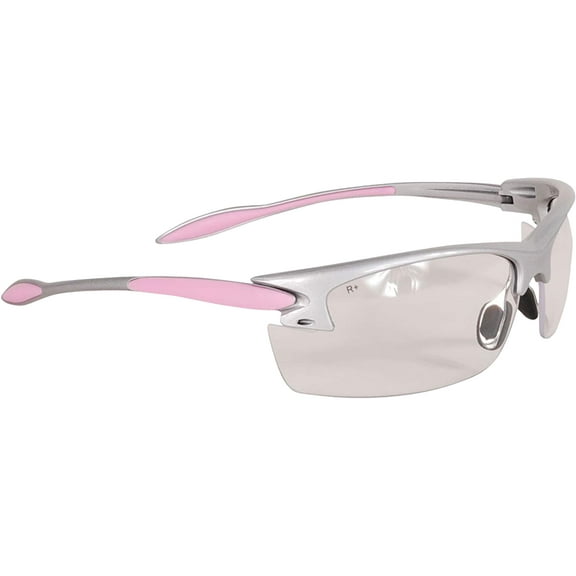 Radians Woman's Shooting and Safety Glass (Silver Frame, Pink Accent and Clear Lens)