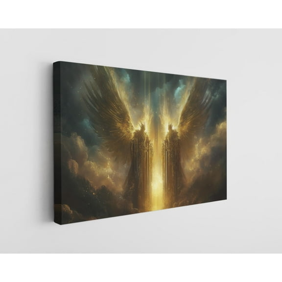 Radiant Angels Canvas Wall Art - High-Quality Religious Print - Handcrafted Heavenly Decor - Stylish Wall Art - Gift for Spiritual Homes