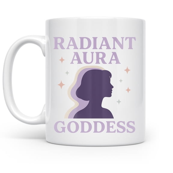 Radiant Aura Goddess 11 oz Coffee Mug - For Yoga White Ceramic Gift