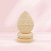 Radiant Beauty Powder Puff - Liquids Powders Makeup Applicator Puffs, Teardrop Shape, Velvet, Beige