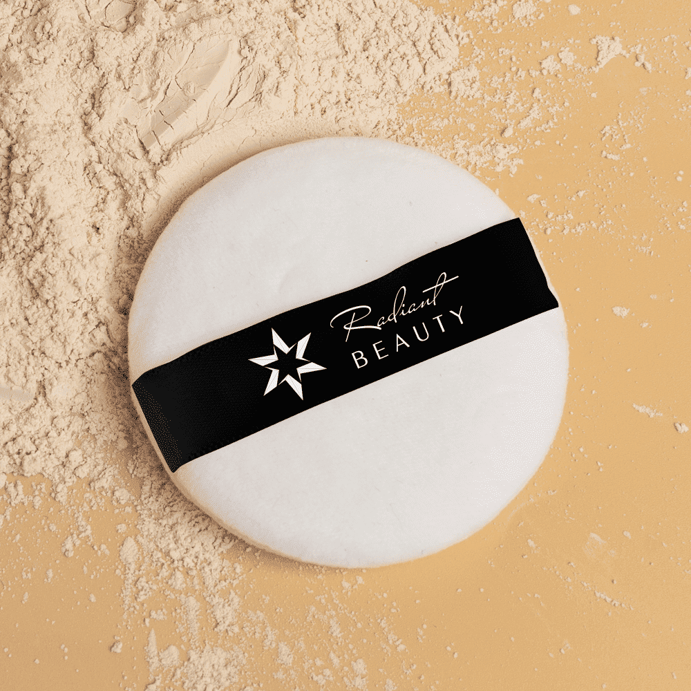 Radiant Beauty - Velour White Round Small Powder Puff - 1 Piece