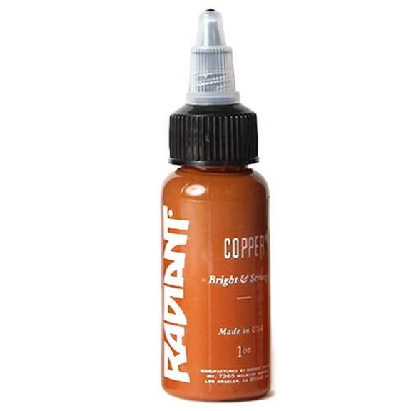 Radiant Colors Tattoo Ink - Tattooing Inks Fluid Vegan Pigments 1/2 oz Half Ounce - Copper
