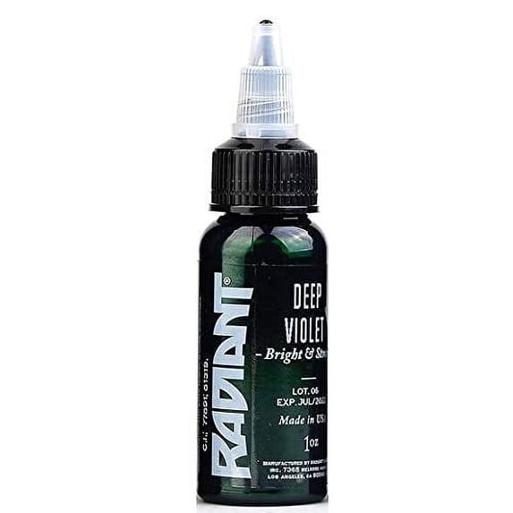 Radiant Colors Tattoo Ink - Tattooing Inks Fluid Vegan Pigments 1/2 oz Half Ounce - Deep Violet