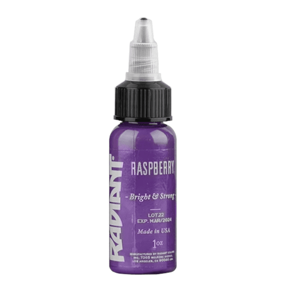 Radiant Colors Tattoo Ink - Tattooing Inks Fluid Vegan Pigments 1/2 oz Half Ounce - Raspberry