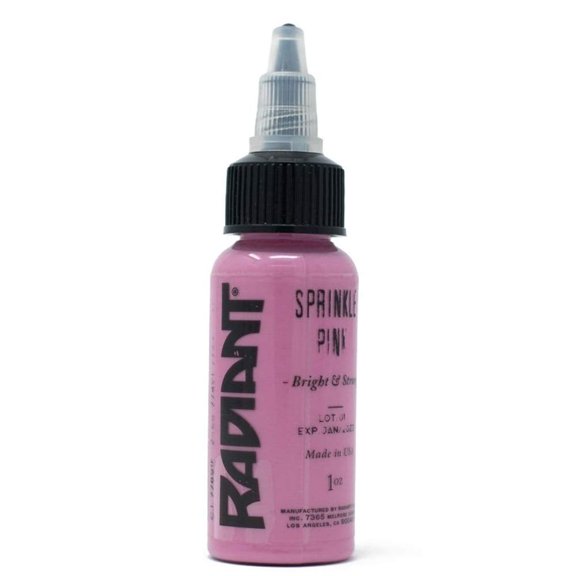 Radiant Colors Tattoo Ink - Tattooing Inks Fluid Vegan Pigments 1/2 oz Half Ounce - Sprinkle Pink
