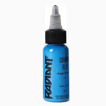Radiant Colors Tattoo Ink - Tattooing Inks Fluid Vegan Pigments One Ounce - COUNTRY BLUE 1oz