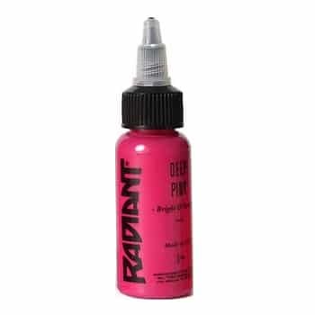 Radiant Colors Tattoo Ink - Tattooing Inks Fluid Vegan Pigments One Ounce - DEEP PINK 1oz