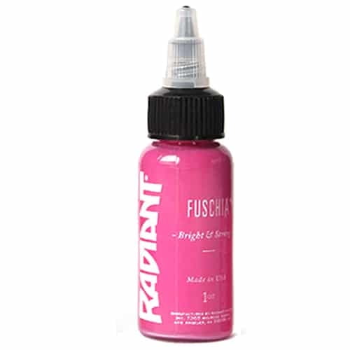 Radiant Colors Tattoo Ink - Tattooing Inks Fluid Vegan Pigments One Ounce - FUSCHIA 1oz