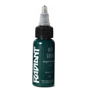 Radiant Colors Tattoo Ink - Tattooing Inks Fluid Vegan Pigments One Ounce - REEF GREEN 1oz