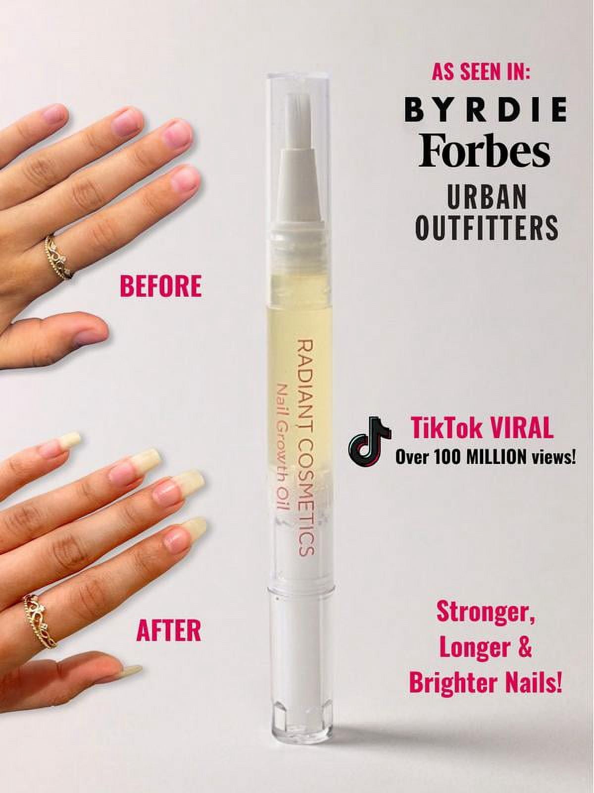 Radiant Cosmetics Nail Growth Oil Moisturizing, Growth, Strengthening