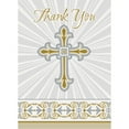 thumbnail image 1 of Radiant Cross Religious Thank You Notes, Gold & Silver, 8ct, 1 of 4