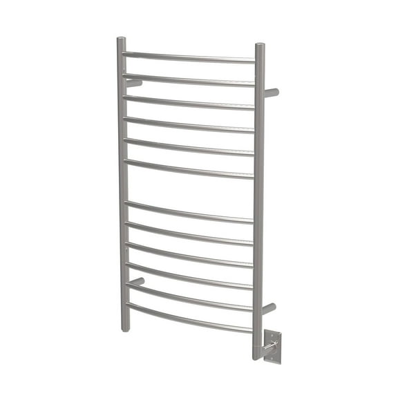 Radiant Curved 10-Bar Hardwired Towel Warmer in Polished Stainless