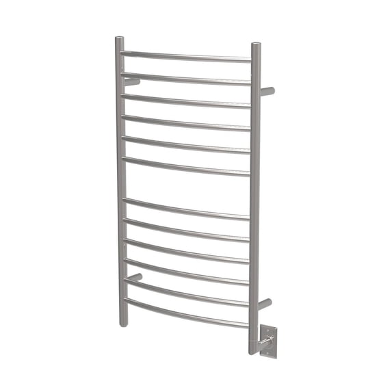Radiant Curved 10-Bar Hardwired Towel Warmer in Polished Stainless