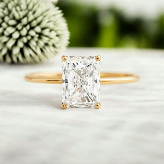 Radiant Cut Solitaire Moissanite Engagement Ring Ring for Women Anniversary Gift Solitaire Ring for Women Dainty Engagement Ring For Women